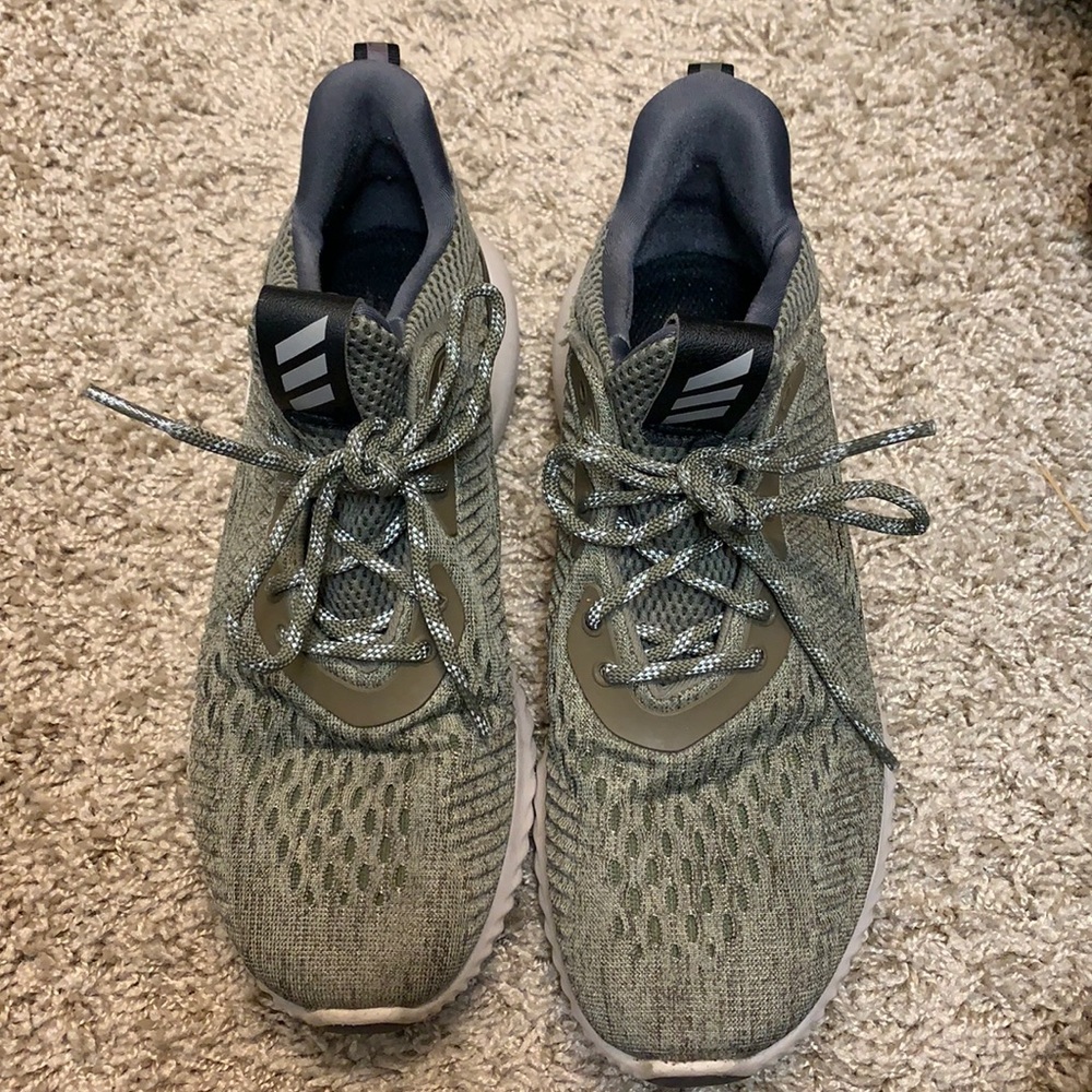 Adidas army green alphabounce shoes. Size 6 women